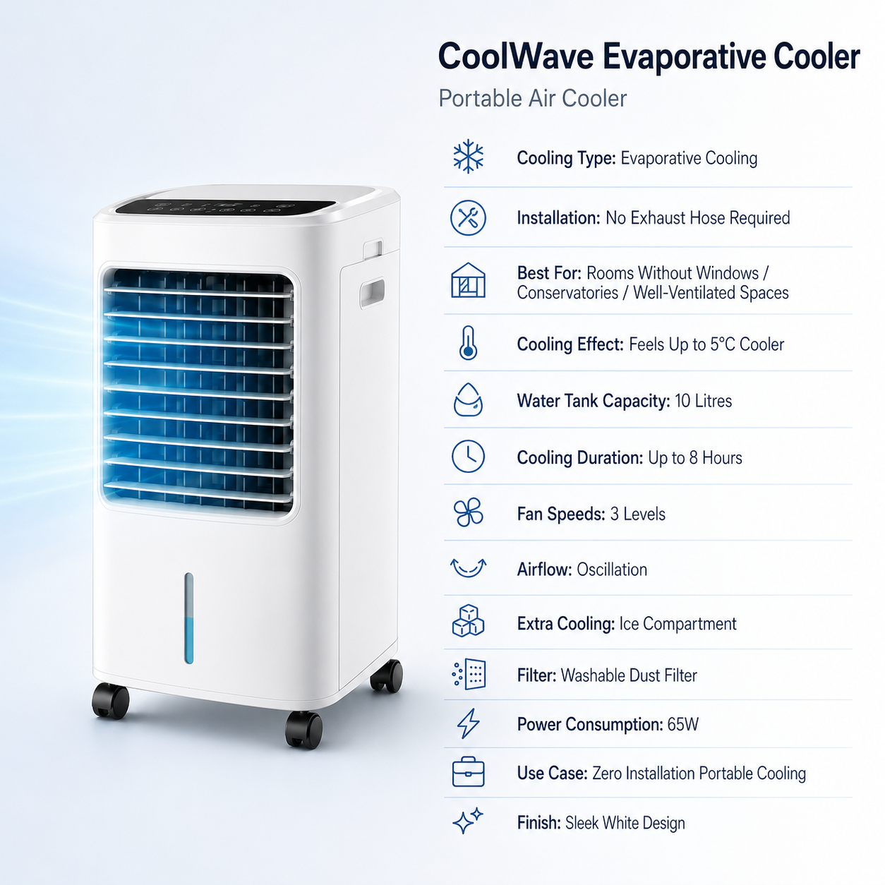 CoolWave Evaporative Cooler - Specification image